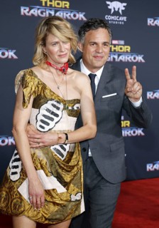 Mark Ruffalo and Sunrise Coigney at the World premiere of 'Thor: Ragnarok' held at the El Capitan