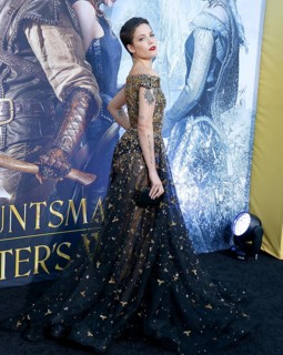 Halsey at the Los Angeles premiere of 'The Huntsman: Winter's War' held at the Regency Village