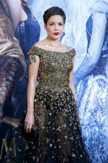 Halsey at the Los Angeles premiere of 'The Huntsman: Winter's War' held at the Regency Village