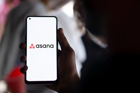 Dhaka, Bangladesh- 09 Nov 2024: Asana logo is displayed on smartphone