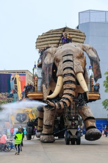 Tourist attraction The Great Elephant on the Ile de Nantes in the Loire, Nantes, Loire-Atlantique