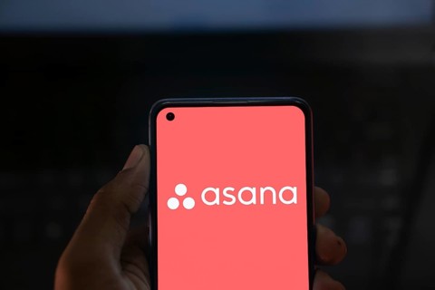 Dhaka, Bangladesh- 09 Nov 2024: Asana logo is displayed on smartphone
