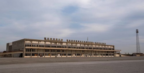 Nicosia, Cyprus, November 22 2016: Exterior view of the abandoned building of Nicosia International