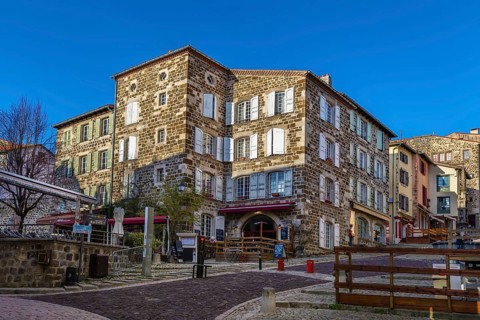 Street in Le Puy en Velay city center, France, Europe