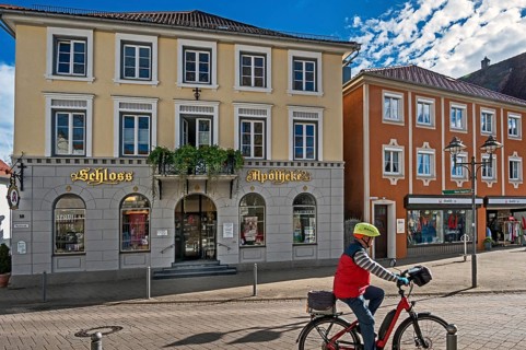 Schloss Apotheke in the Marktstraße, Bad Wurzach, Allgäu, Baden-Württemberg, Germany, Europe