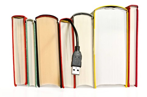 Books with USB cable sticking out