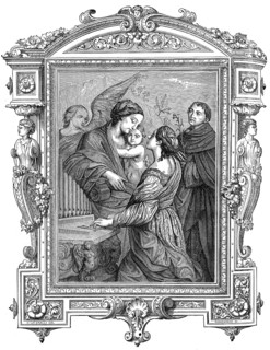 Saint Cecilia, the patroness of musicians, playing the organ
