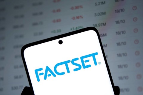 Dhaka, Bangladesh- 09 Nov 2024: Factset logo is displayed on smartphone