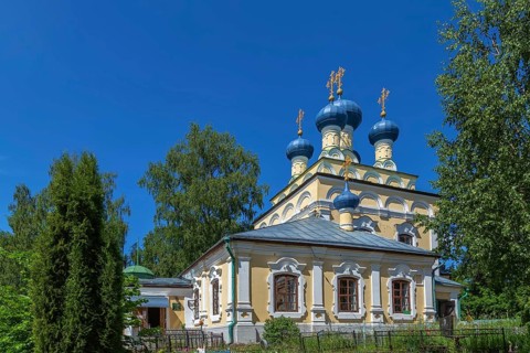Church of the Assumption of the Blessed Virgin on the shore of Lake Seliger, Ostashkov, Russia,
