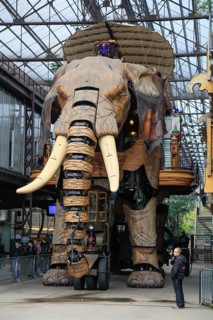 Tourist attraction The Great Elephant on the Ile de Nantes in the Loire, Nantes, Loire-Atlantique