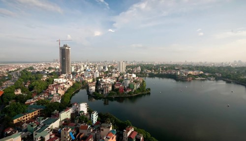 Cityscape of Hanoi city, the capital of Vietnam, Asia