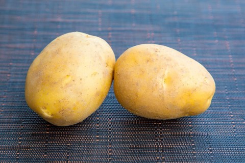 Close up of the fresh organic potatoes
