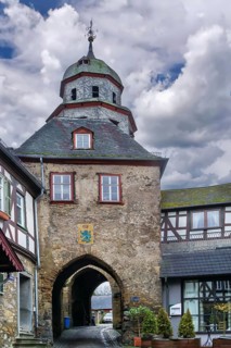Gate tower in Braunfels city center, Germany, Europe