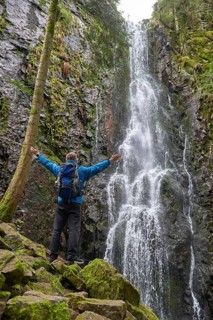 Tourist attraction of Germany, falls of Burgbach Waterfall near Schapbach, Black Forest,