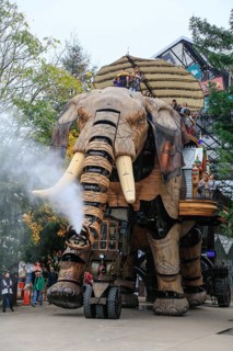 Tourist attraction The Great Elephant on the Ile de Nantes in the Loire, Nantes, Loire-Atlantique