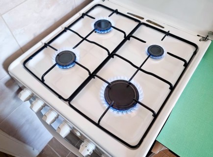 Energy efficiency concept with gas cooker – the cost of natural gas is more expensive. Selective