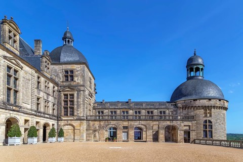 Chateau de Hautefort is French castle in Dordogne, France, Europe