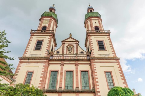 St Maurice abbey church in Ebersmunster in Alsace. France