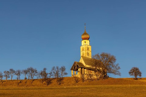 Evening atmosphere at St Valentin, Seis, South Tyrol, Italy, Europe