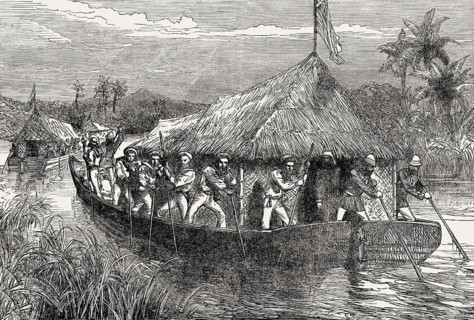 British forces on the river Perak, Perak War, 1875, Malaysia, From British Battles on Land and Sea,