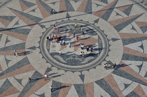 Compass rose, 50 meters in diameter, at the Padrão dos Descobrimentos, Monument to the Discoveries,