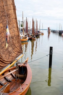 Historic fishing boats, net boats, formerly used as work boats for laying nets and fish traps,