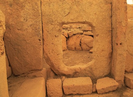 Hagar Qim neolithic megalithic prehistoric temple complex site, Malta, Europe