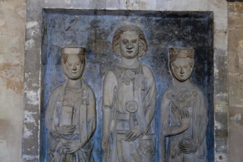 St Mary's Cathedral, interior view, stone slab of the two-born Count of Gleichen 1299