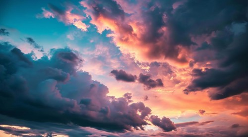 Scenic sunset skies over Caribbean islands, AI generated