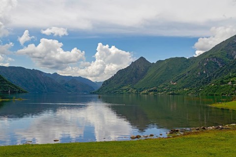 Lago di Ledro, Lake Ledro, mountain lake, Lake Garda mountains, Trentino, Italy, Europe
