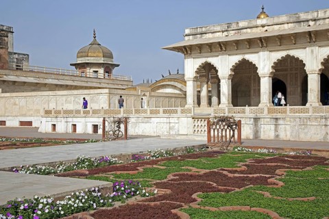 Gardens in the Agra Fort, Red Fort in Agra, Uttar Pradesh, India, Asia
