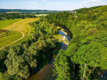 The Ruhr near Wickede, renaturalised, since 2013 river sections of the Ruhr that were previously