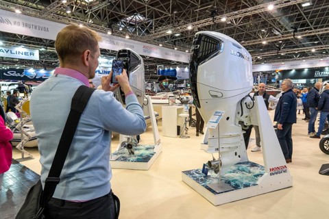 Small motorboats, inflatable boats, boat drives, outboard motors, at BOOT 2024, the world's largest