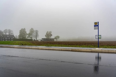Bus stop, line 339, local transport in the countryside, near Ennepetal-Schlagbaum, B483,