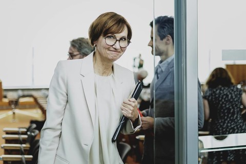 Bettina Stark-Watzinger (FDP), Federal Minister of Education and Research, recorded after a press