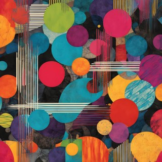 Pop art styled music album illustration featuring abstract crayon patterns and erratic lines in