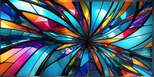 3d rendering of vibrant colored abstract changing glass design in an ornament structure, AI