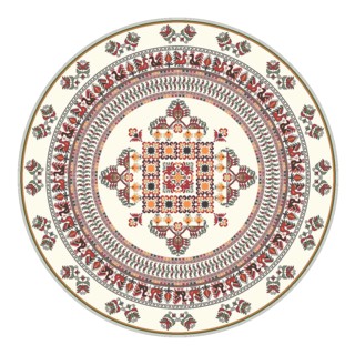 Traditional Bulgarian embroidery design element over white background
