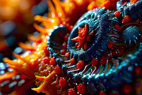 AI generated surreal food art blending an intricately detailed food sculpture interwoven with