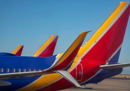 Oakland, California, Southwest Airlines planes on the ground at Oakland International Airport (OAK)