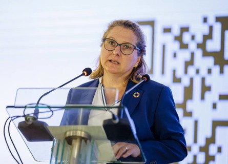 Svenja Schulze (SPD), Federal Minister for Economic Cooperation and Development, takes part in the