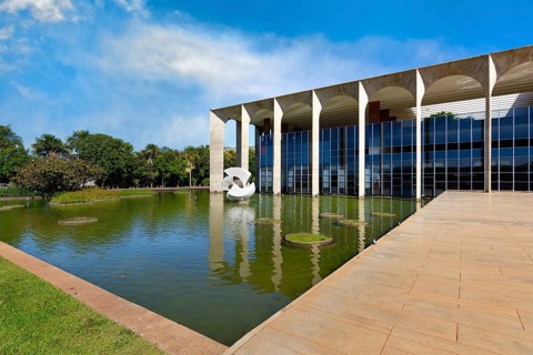 Foreign Ministry building, Itamaraty Palace or Palace of the Arches, designed by Oscar Niemeyer,