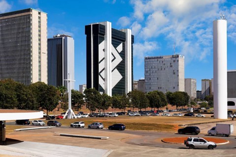 Hotel and business block, UNESCO, World Heritage Site, Brasilia, Federal district, Brazil, South