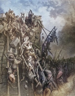 The army of Priest Volkmar and Count Emicio alias Count Emich von Leisingen attacks Merseburg,