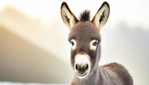 Young donkey, foal, 2 weeks old, portrait