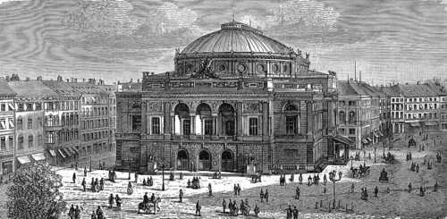 The Royal Theatre in Copenhagen, Denmark, in 1880, Historical, digital reproduction of an original
