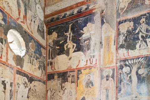 Church of St Gregory of Tigran Honents, Mural frescoes, Ani Archaeological site, Kars, Turkey, Asia