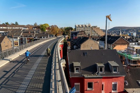 The Nordbahntrasse, a cycle path, footpath, on a former 22 km long railway line, along the
