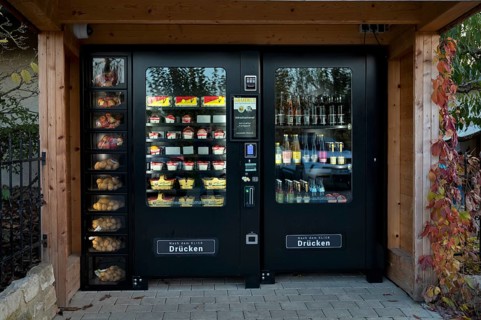 Vending machine, self-service, food, potatoes, O, apples, vegetables, drinks, Bauerle, Schmiden
