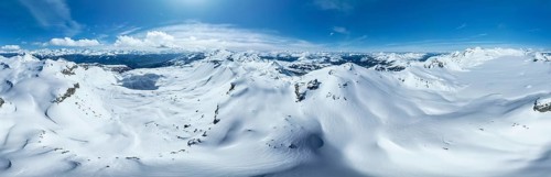 Aerial view, Alpine panorama, Snow-covered glacier plain, Plaine-Morte glacier, Bernese Alps,